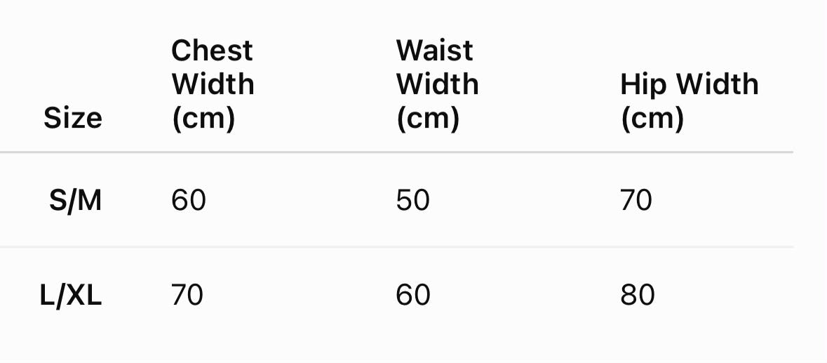 Size chart